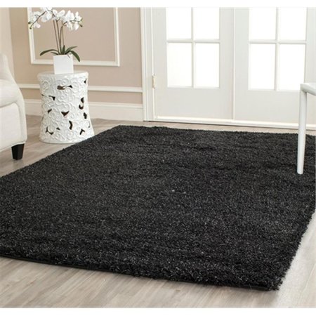 SAFAVIEH 2 ft. 3 in. x 11 ft. Runner Black California Shag Rug SG151-9090-211